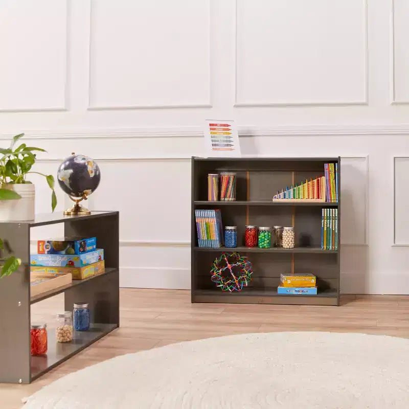 36" Wooden Classic Bookcase with 3 Adjustable Shelves