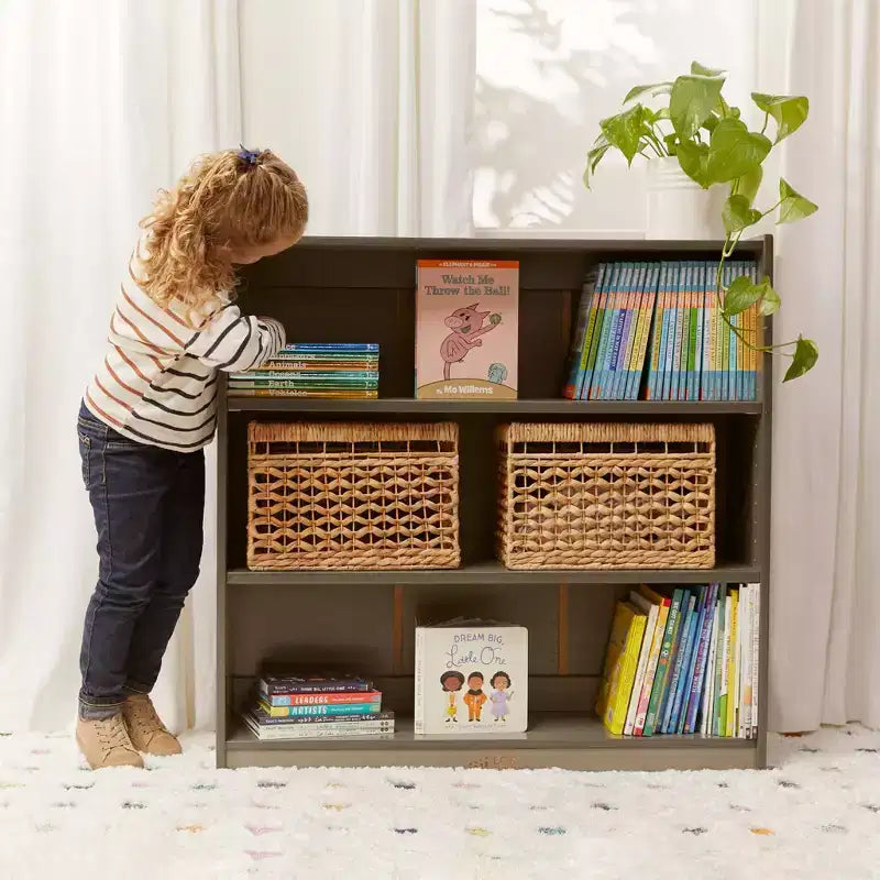 36" Wooden Classic Bookcase with 3 Adjustable Shelves