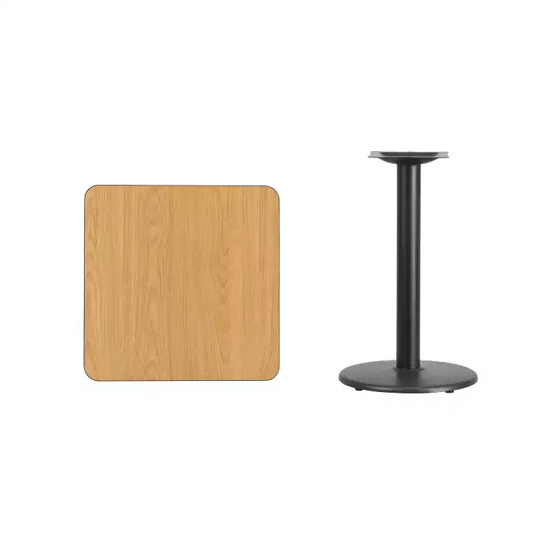 24" Square Laminate Dining Table with 18" Round Cast Iron Base