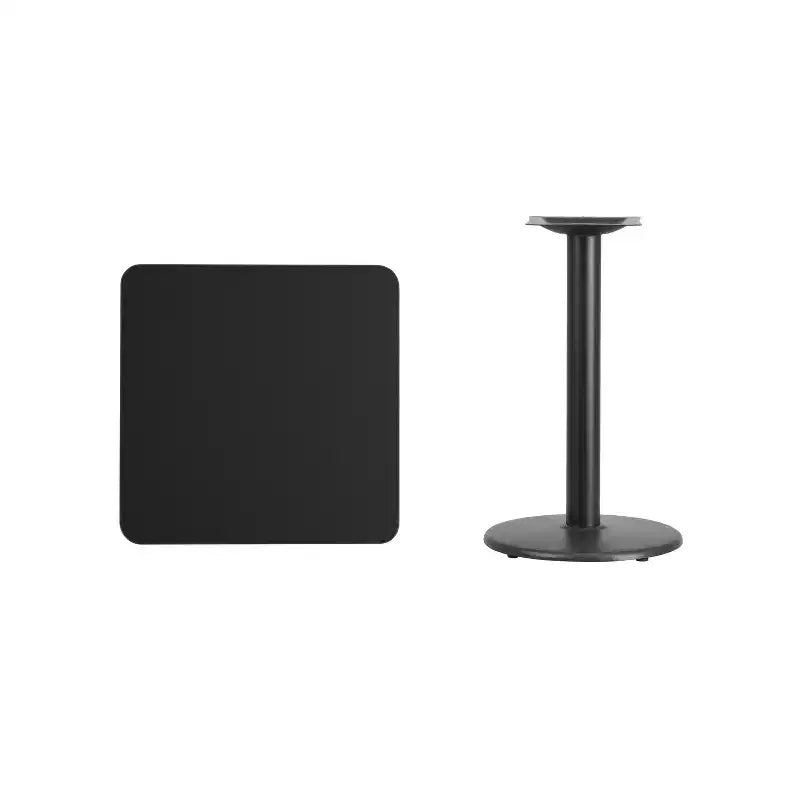 24" Square Laminate Dining Table with 18" Round Cast Iron Base