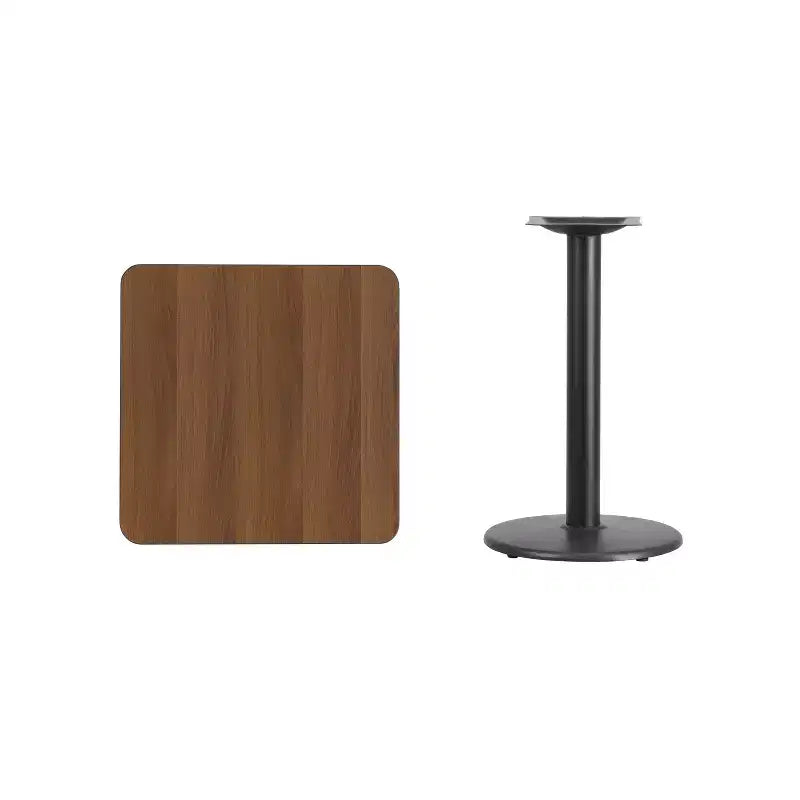 24" Square Laminate Dining Table with 18" Round Cast Iron Base