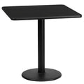 24" Square Laminate Dining Table with 18" Round Cast Iron Base