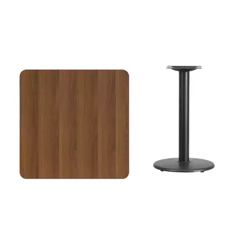 30" Square Laminate Dining Table with 18" Round Cast Iron Base