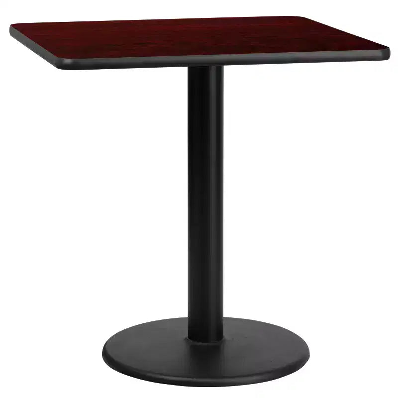 30" Square Laminate Dining Table with 18" Round Cast Iron Base