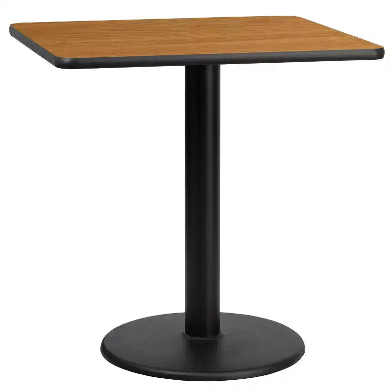 30" Square Laminate Dining Table with 18" Round Cast Iron Base