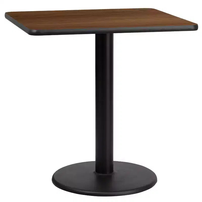 30" Square Laminate Dining Table with 18" Round Cast Iron Base