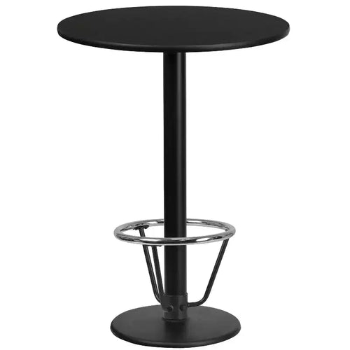 24" Round Laminate Bar Table with 18" Round Foot Ring Base