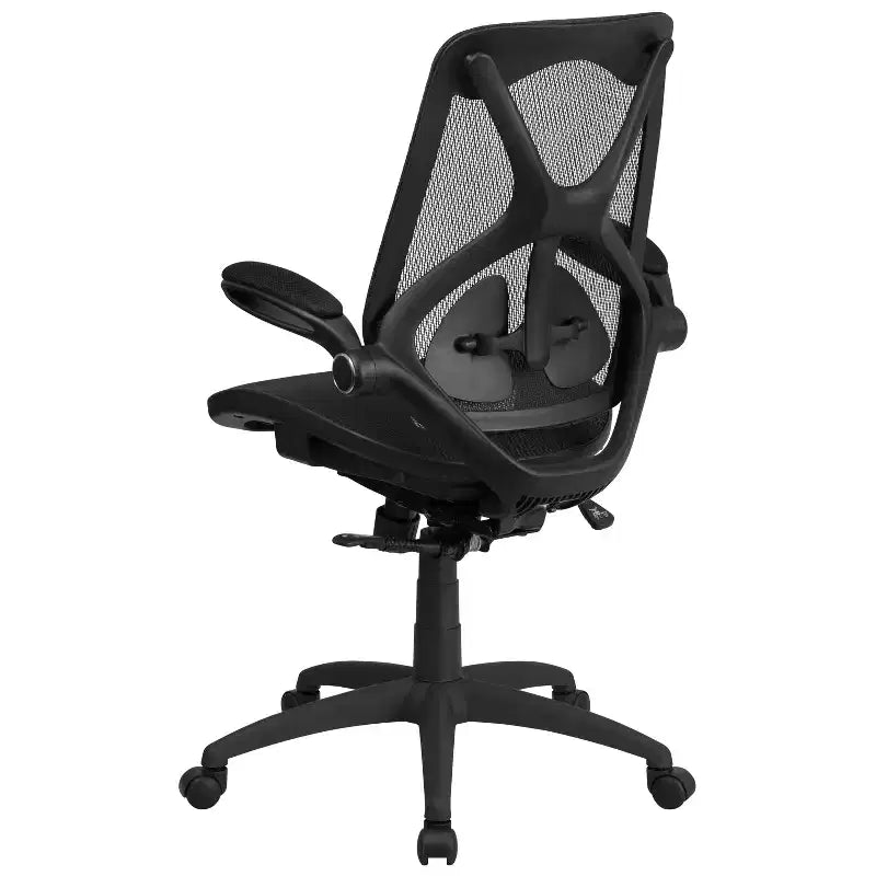 High Back Transparent Mesh Ergonomic Office Chair with Flip-Up Arms