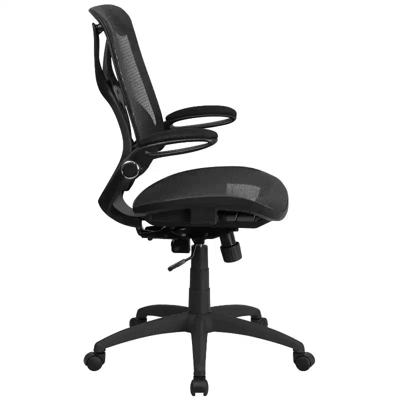 High Back Transparent Mesh Ergonomic Office Chair with Flip-Up Arms