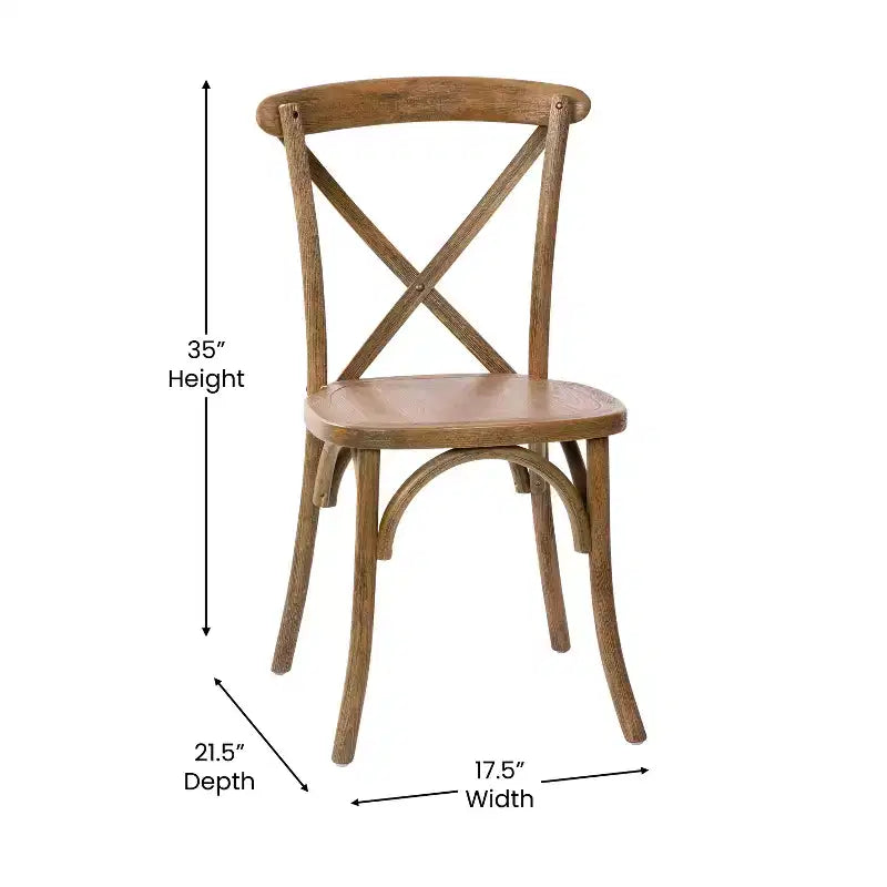 2-Pack X-Back Dining Chair in Driftwood Finish