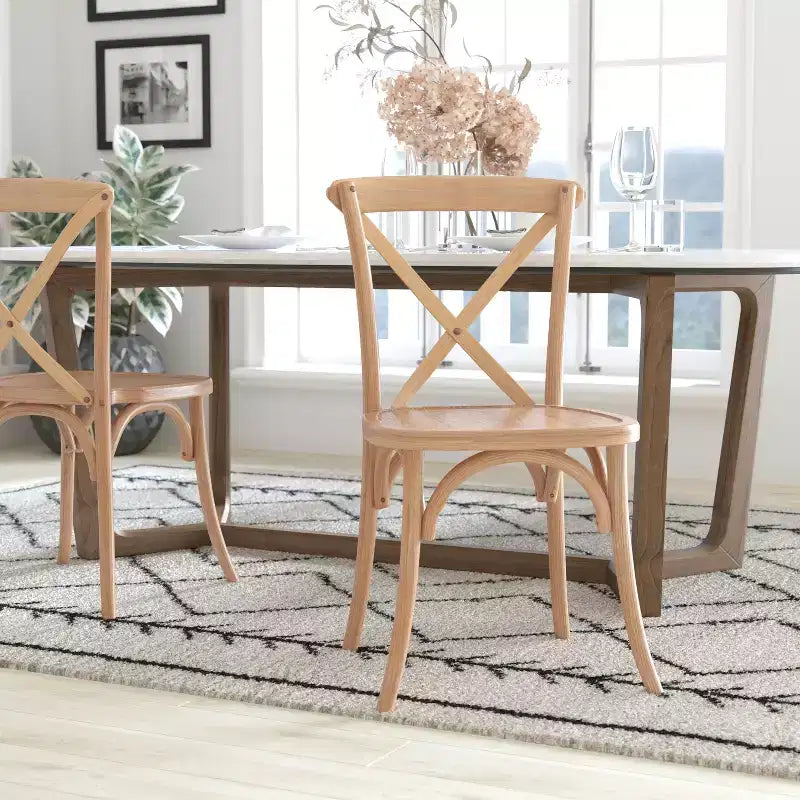 2-Pack X-Back Dining Chair in Driftwood Finish