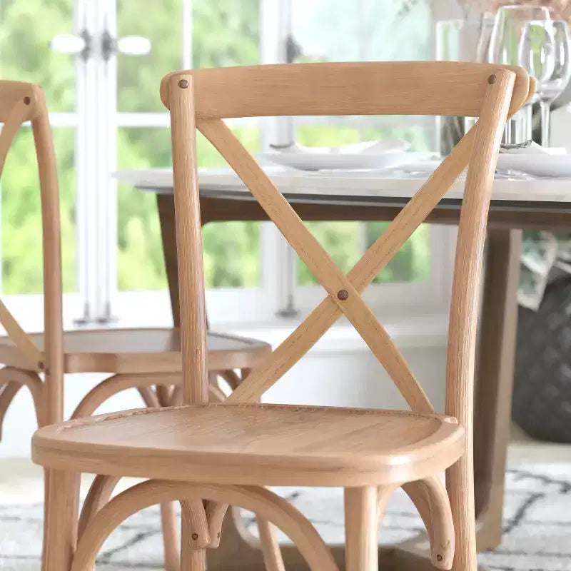 2-Pack X-Back Dining Chair in Driftwood Finish