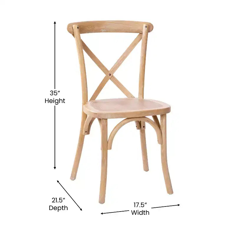 2-Pack X-Back Dining Chair in Driftwood Finish