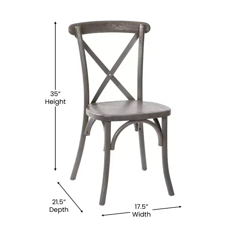 2-Pack X-Back Dining Chair in Driftwood Finish