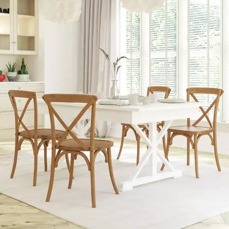 2-Pack X-Back Dining Chair in Driftwood Finish