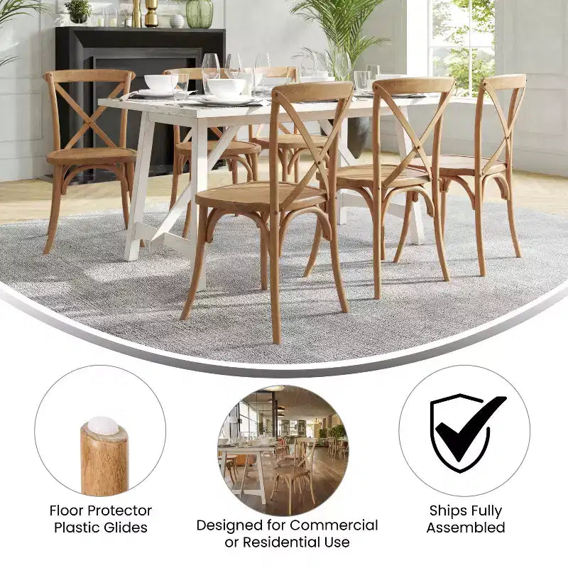 2-Pack X-Back Dining Chair in Driftwood Finish