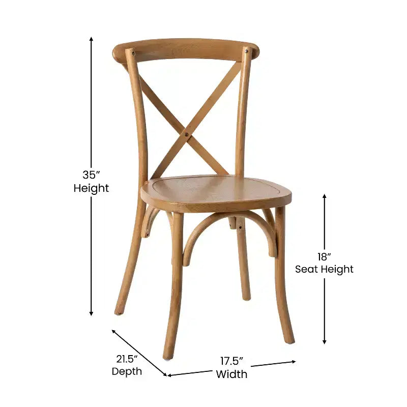 2-Pack X-Back Dining Chair in Driftwood Finish