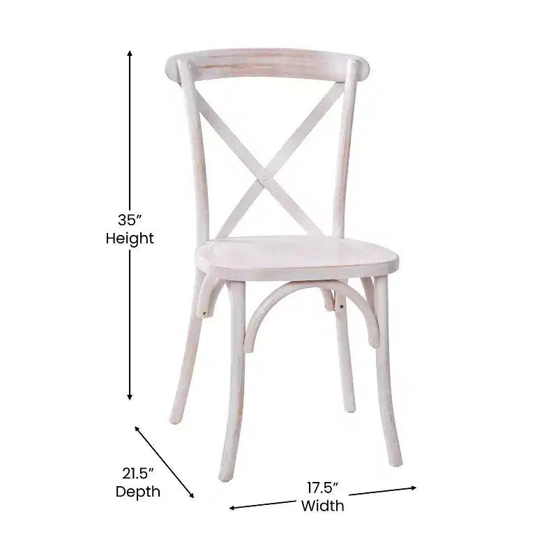2-Pack X-Back Dining Chair in Driftwood Finish