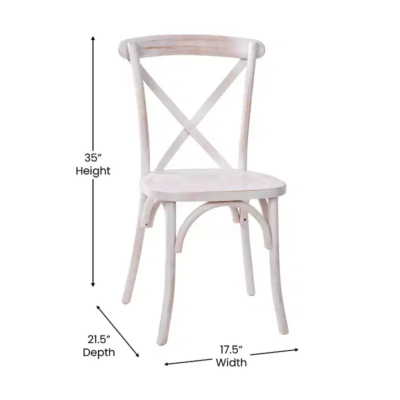 2-Pack X-Back Dining Chair in Driftwood Finish