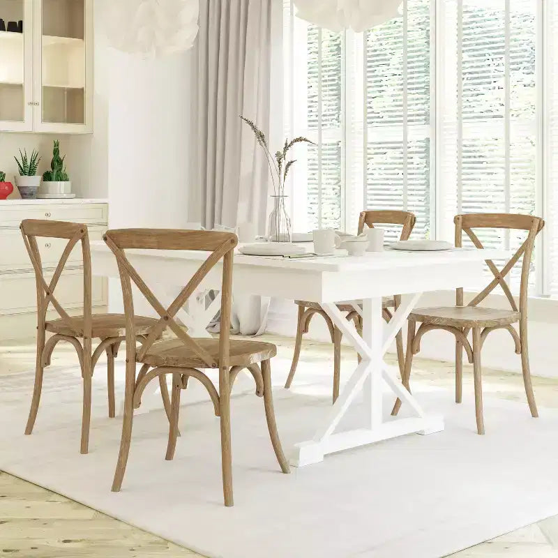 2-Pack X-Back Dining Chair in Driftwood Finish