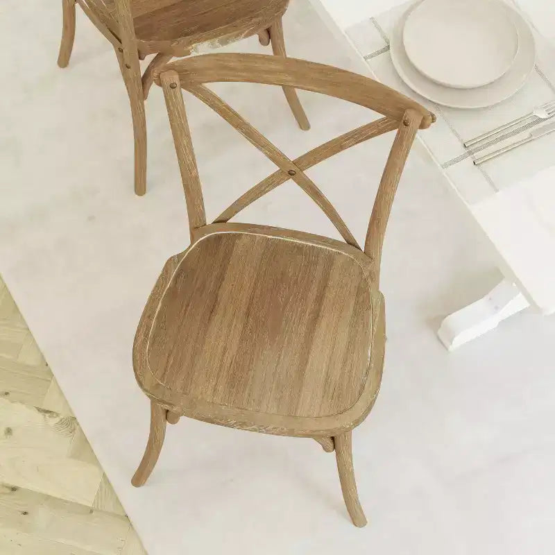 2-Pack X-Back Dining Chair in Driftwood Finish