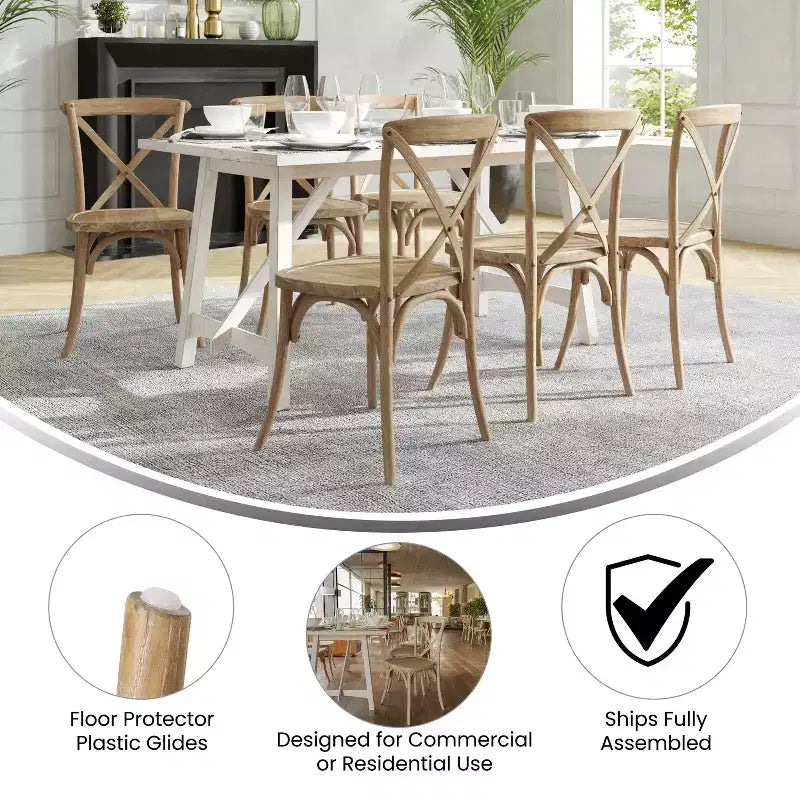 2-Pack X-Back Dining Chair in Driftwood Finish