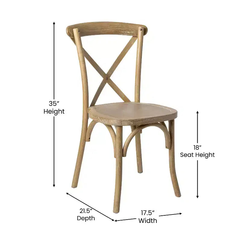 2-Pack X-Back Dining Chair in Driftwood Finish