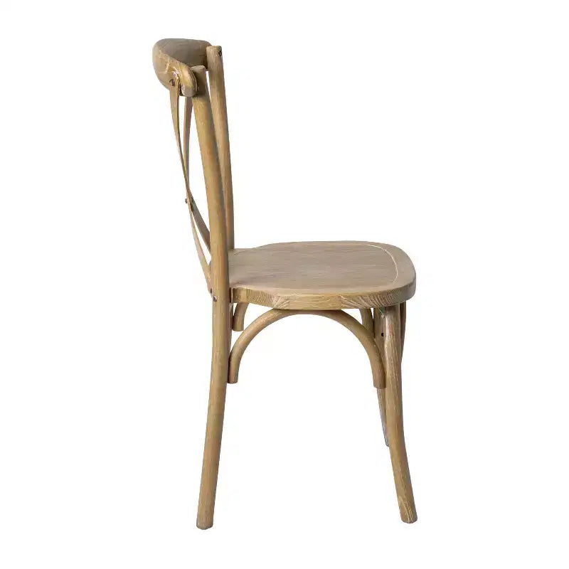 2-Pack X-Back Dining Chair in Driftwood Finish