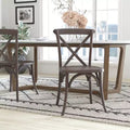 2-Pack X-Back Dining Chair in Driftwood Finish