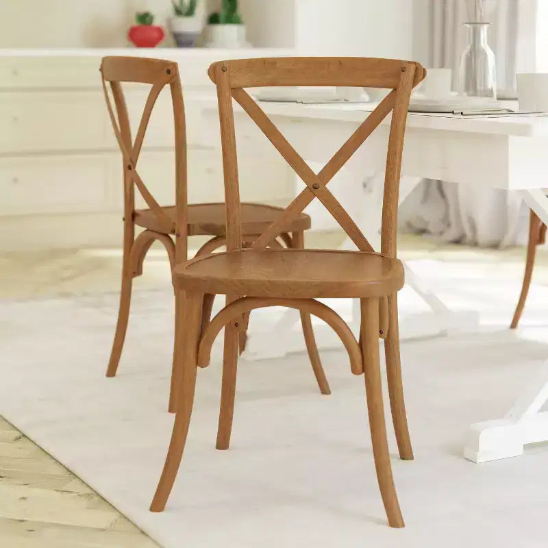 2-Pack X-Back Dining Chair in Driftwood Finish