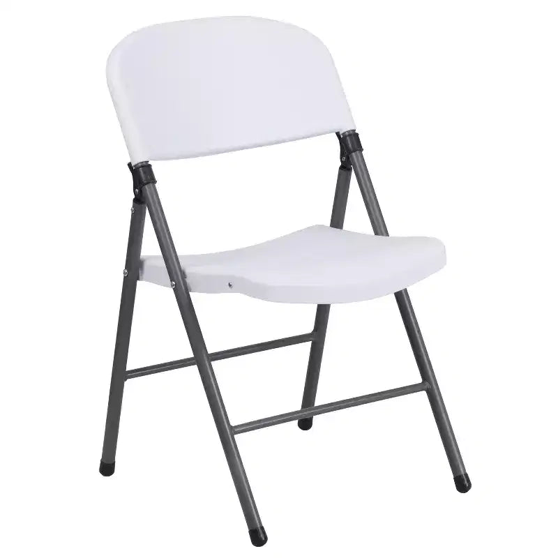 2-Pack Foldable Plastic Chair, 330 lb Capacity, Granite White