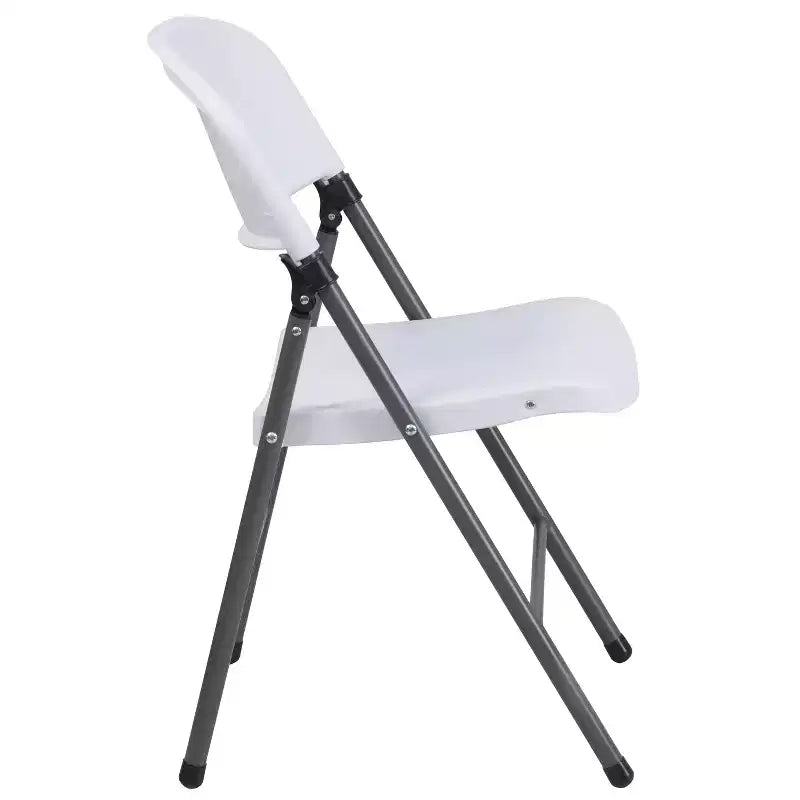 2-Pack Foldable Plastic Chair, 330 lb Capacity, Granite White