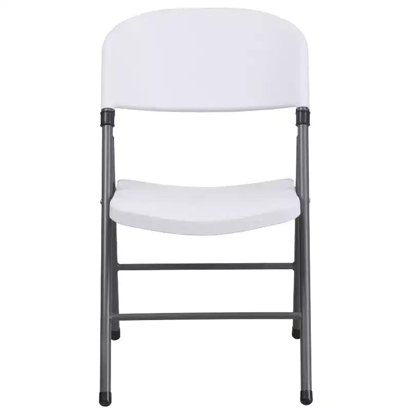 2-Pack Foldable Plastic Chair, 330 lb Capacity, Granite White