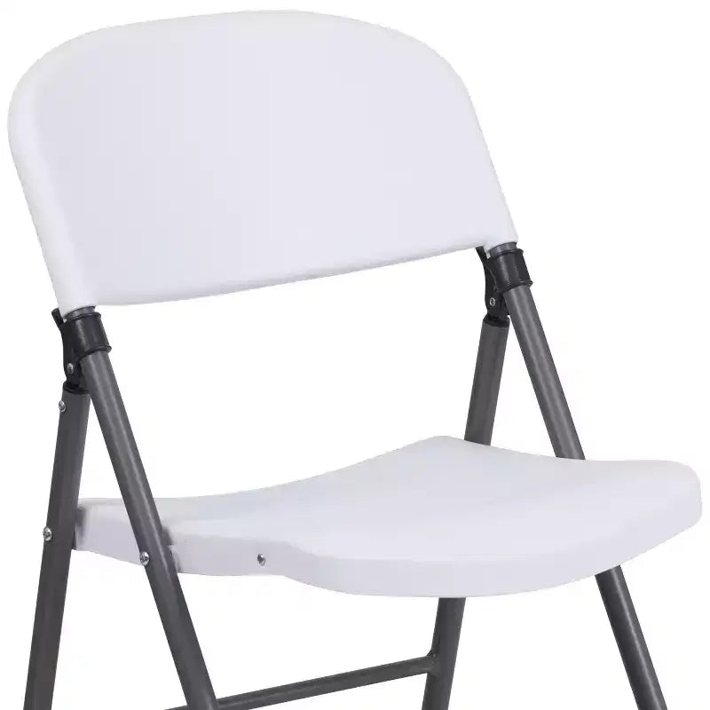 2-Pack Foldable Plastic Chair, 330 lb Capacity, Granite White