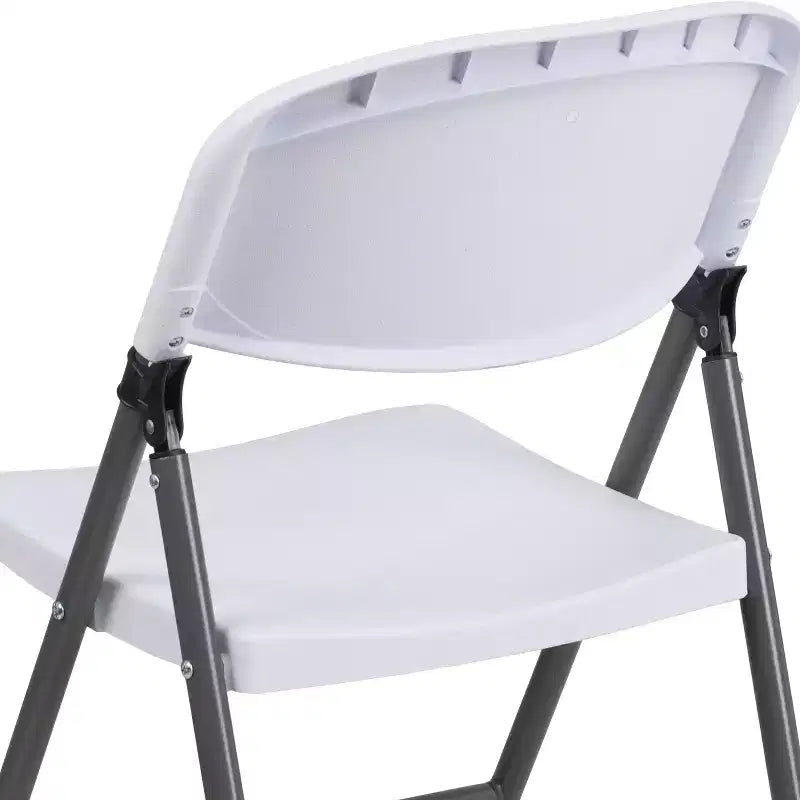 2-Pack Foldable Plastic Chair, 330 lb Capacity, Granite White