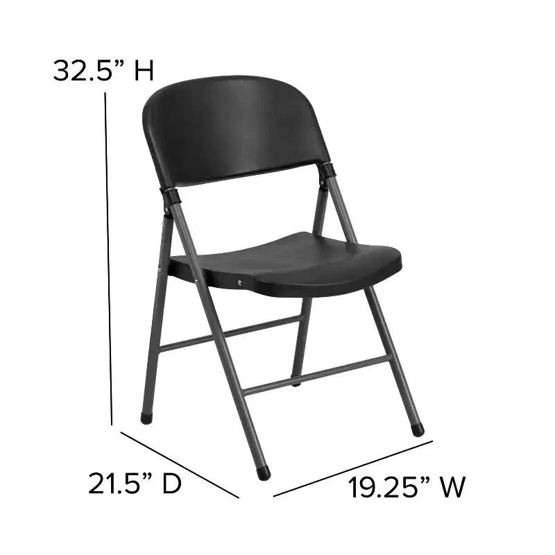 2-Pack Foldable Plastic Chair, 330 lb Capacity, Granite White