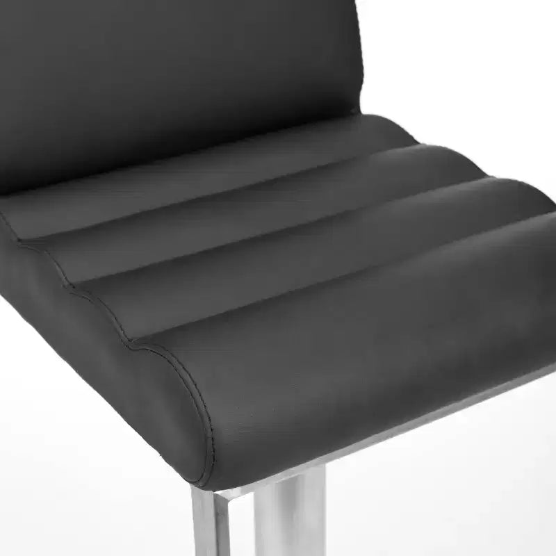 Gas Lift Swivel Bar Stool in Black Bonded Leather