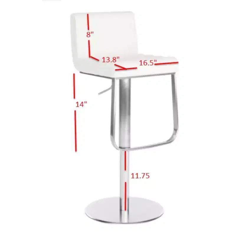 Gas Lift Swivel Bar Stool in Black Bonded Leather