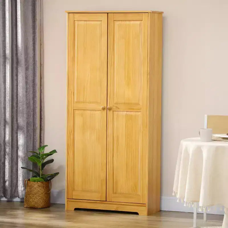 67" Pinewood Kitchen Pantry Storage Cabinet, Freestanding Cabinets with Doors and Shelf Adjustability, Soft-Close Mechanism