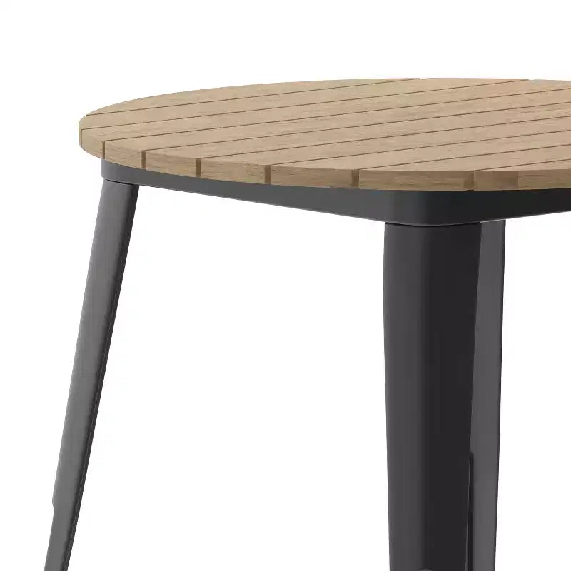 30" Round Indoor/Outdoor Dining Table with All-Weather Poly Resin Top