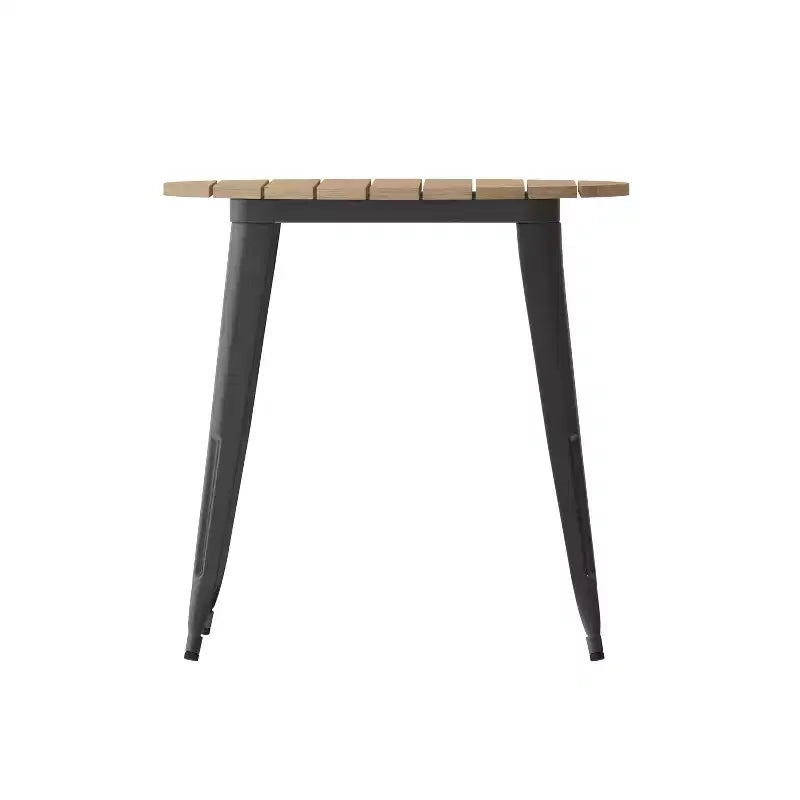 30" Round Indoor/Outdoor Dining Table with All-Weather Poly Resin Top