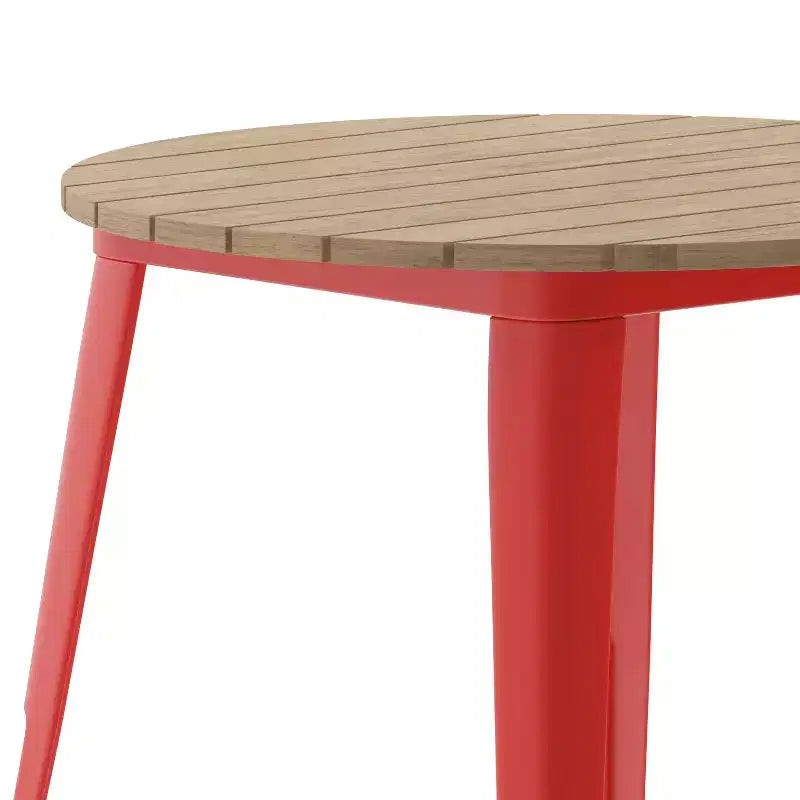 30" Round Indoor/Outdoor Dining Table with All-Weather Poly Resin Top