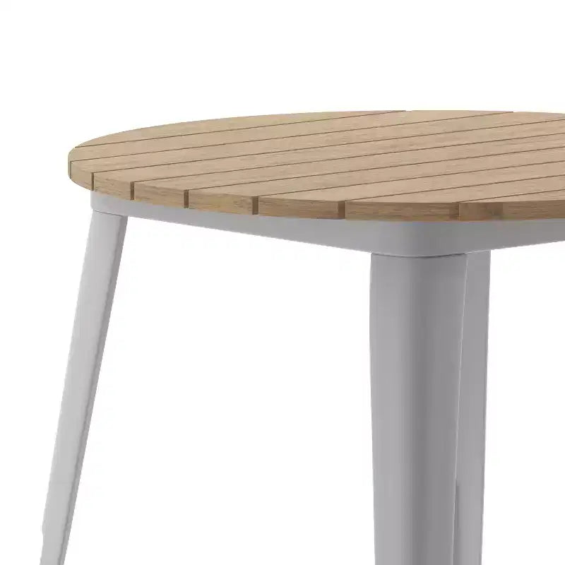 30" Round Indoor/Outdoor Dining Table with All-Weather Poly Resin Top