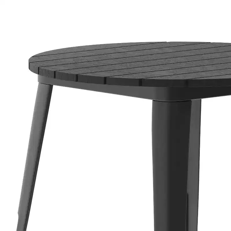 30" Round Indoor/Outdoor Dining Table with All-Weather Poly Resin Top