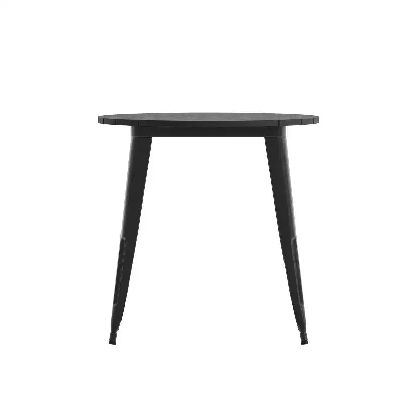 30" Round Indoor/Outdoor Dining Table with All-Weather Poly Resin Top