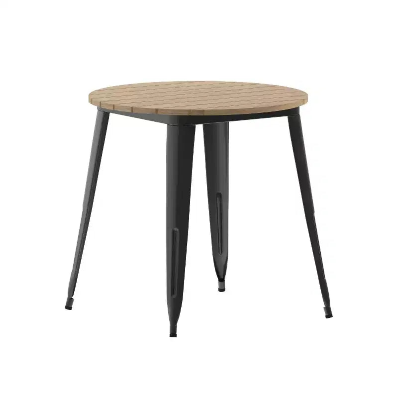 30" Round Indoor/Outdoor Dining Table with All-Weather Poly Resin Top