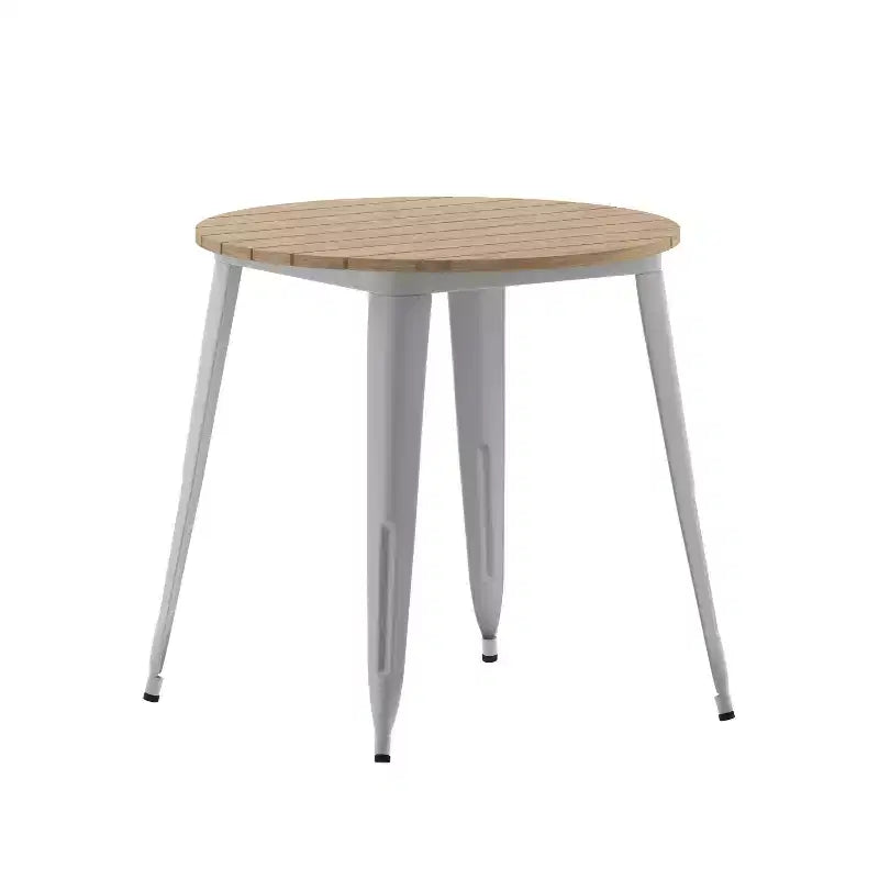 30" Round Indoor/Outdoor Dining Table with All-Weather Poly Resin Top