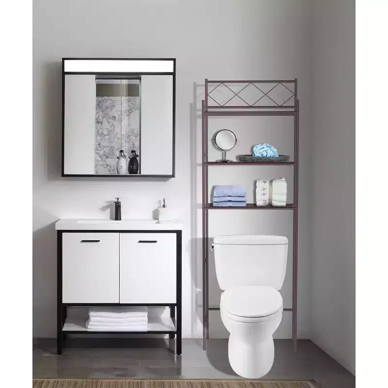 Metal Over-the-Toilet Space Saver Organizer with 3 Shelves