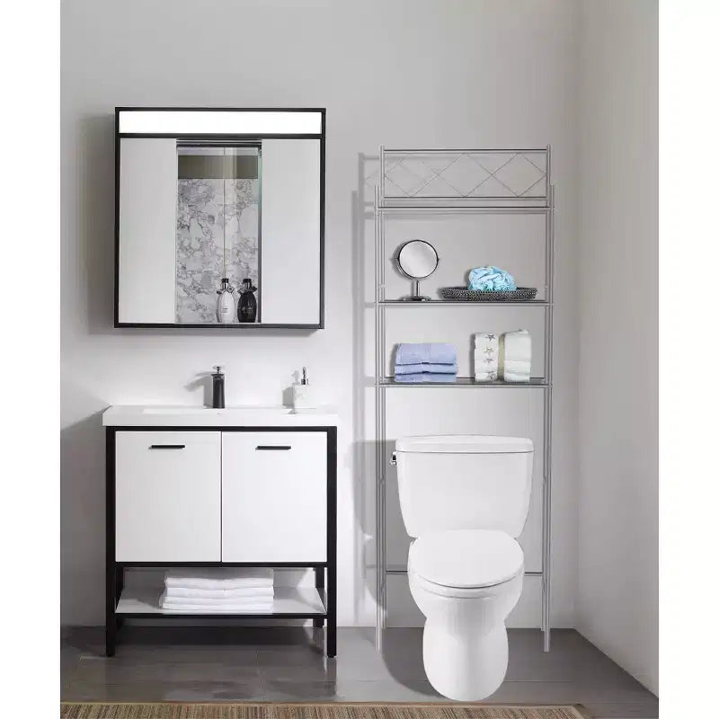 Metal Over-the-Toilet Space Saver Organizer with 3 Shelves
