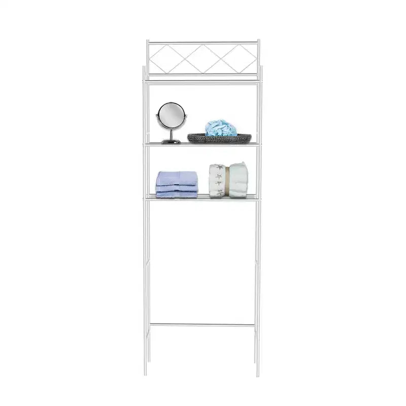 Metal Over-the-Toilet Space Saver Organizer with 3 Shelves